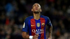 Barcelona's Brazilian forward Neymar pictured during the Spanish La Liga match against Malaga CF at the Camp Nou Stadium in Barcelona on November 19, 2016.