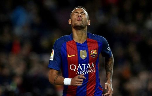 Barcelona's Brazilian forward Neymar pictured during the Spanish La Liga match against Malaga CF at the Camp Nou Stadium in Barcelona on November 19, 2016.