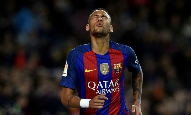 Barcelona's Brazilian forward Neymar pictured during the Spanish La Liga match against Malaga CF at the Camp Nou Stadium in Barcelona on November 19, 2016.