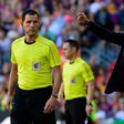 Luis Enrique (right) gives instructions during Barcelona's match against Deportivo de la Coruna at the Camp Nou on October 15, 2016