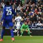 Leicester City's Jamie Vardy (R) scores opening goal during their English Premier League football match against West Bromwich Albion at The Hawthorns stadium in West Bromwich, central England, on April 29, 2017
