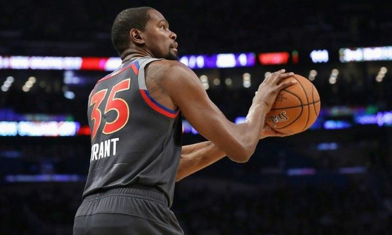 Kevin Durant suffered a left calf strain while scoring 32 points in the Warriors' game-one playoffs win