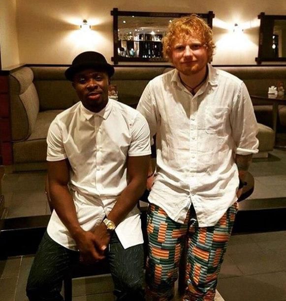 Ed Sheeran and Fuse ODG in the studio in Ghana