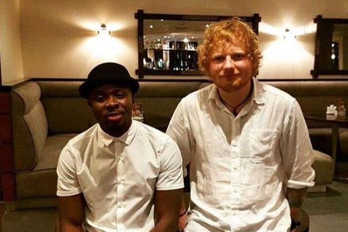 Ed Sheeran and Fuse ODG in the studio in Ghana