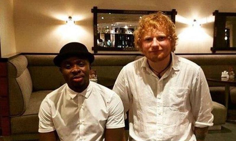 Ed Sheeran and Fuse ODG in the studio in Ghana