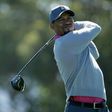 Tiger Woods plays his shot from the second tee during the second round of the Farmers Insurance Open at Torrey Pines North on January 27, 2017