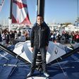 French skipper Armel Le Cleac'h poses aboard his class Imoca monohull 'Banque Populaire', ahead of the Vendee Globe solo round-the-world yachting race, on October 31, 2016