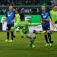 Wolfsburg's midfielder Daniel Didavi (L) scores his team's second goal against Hoffenheim's goalkeeper Oliver Baumann on February 12, 2017