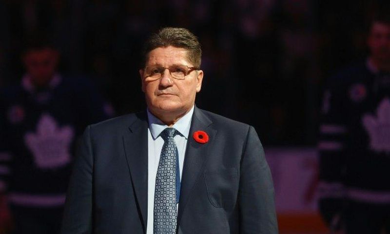 Sergei Makarov is honored for his induction into the Hockey Hall of Fame prior to the game between the Toronto Maple Leafs and the Philadelphia Flyers, at the Air Canada Centre in Toronto, on November 11, 2016