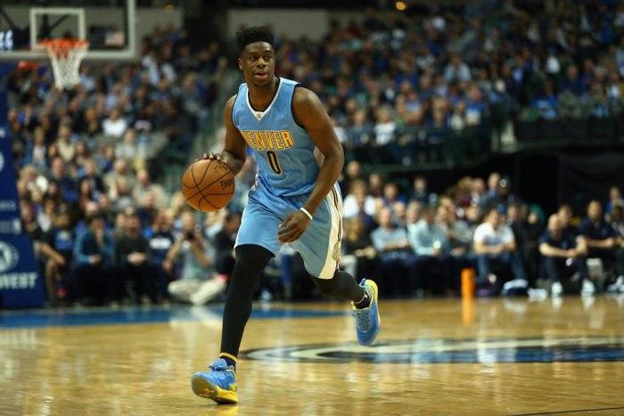 Emmanuel Mudiay #0 of the Denver Nuggets will join Basketball Without Borders in instructing promising high school boys and girls from 32 nations across Asia, Africa, Europe and the Americas