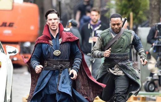 Benedict Cumberbatch and Chiwetel Ejiofor on set of "Doctor Strange"