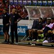 United States' players on the bench react during their 2018 FIFA World Cup qualifier football match against Costa Rica on November 15, 2016