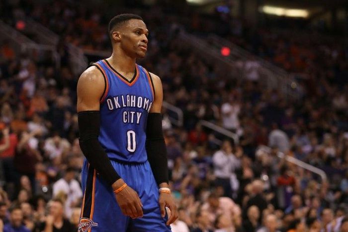 Russell Westbrook delivered his 34th triple double of the season as the Oklahoma City Thunder beat the Toronto Raptors
