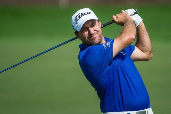 Darren Fichardt of South Africa tops the leaderboard at the Joburg Open golf championship