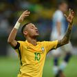 Brazil's Neymar celebrates after defeating Argentina 3-0 in their 2018 FIFA World Cup qualifier football match in Belo Horizonte, Brazil, on November 10, 2016