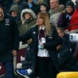 West Ham United's Croatian manager Slaven Bilic (L) is escorted to the tunnel during the English Premier League football match between West Ham United and West Bromwich Albion at The London Stadium, in east London on February 11, 2017