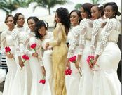 Bridesmaids in white
