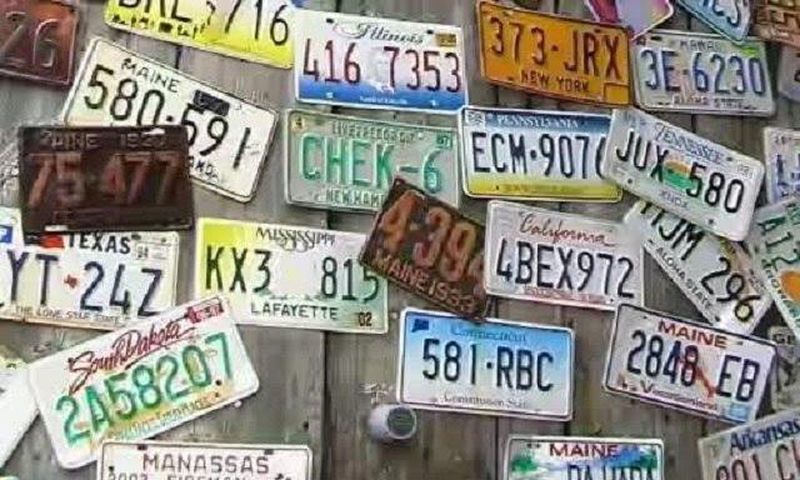 The many plate numbers belonging to Bernie Hart