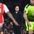 Reading's Dutch manager Jaap Stam watches from the touchline their English Football League Cup match against Arsenal, at The Emirates Stadium in London, on October 25, 2016