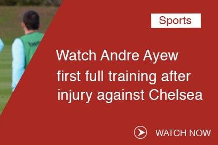 Watch Andre Ayew's first full training after injury against Chelsea