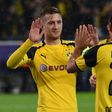 Dortmund's striker Marco Reus (L) and midfielder Shinji Kagawa celebrate during a Champions League football match against Legia Warsaw on November 22, 2016