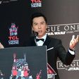 Martial arts actor Donnie gestures while speaking at his Hand and Foot prints ceremony in front of the TCL Chinese Theater on November 30, 2016 in Hollywood, California