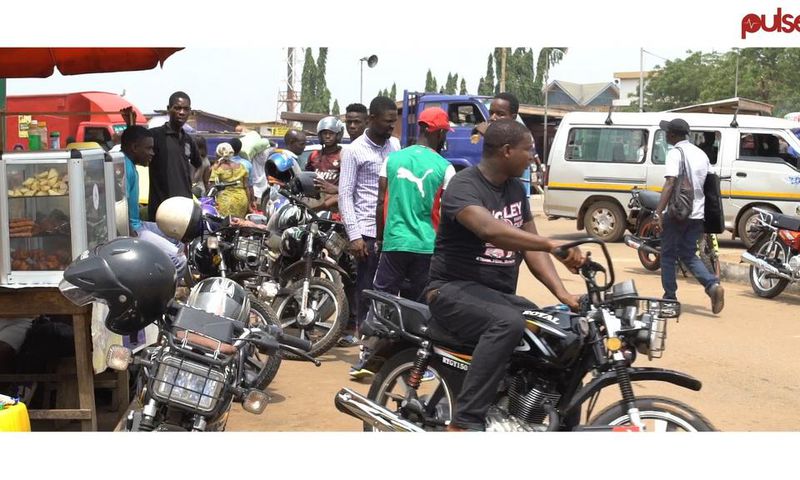Okada riders in Madina (Greater Accra)