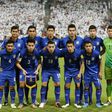 Thailand's starting eleven pose for a group picture ahead of their 2018 FIFA World Cup qualifying match against United Arab Emirates, at the Mohammed Bin Zayed Stadium in Abu Dhabi, on October 6, 2016