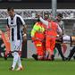 Juventus' defender Andrea Barzagli leaves the pitch on a stretcher during the Italian Serie A football match against Chievo Verona on November 6, 2016