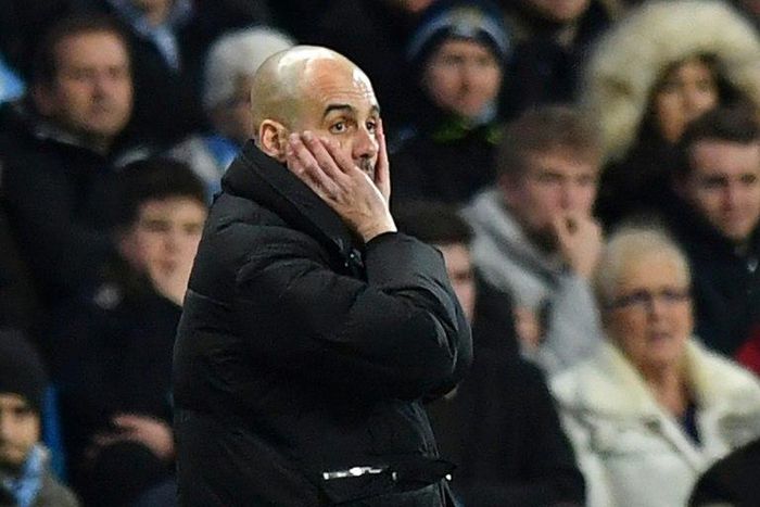 Manchester City's manager Pep Guardiola, seen on the touchline during their English Premier League match against Stoke City, at the Etihad Stadium in Manchester, on March 8, 2017