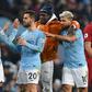 Manchester City's stars celebrate their vital victory over Liverpool