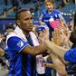 Didier Drogba of the Montreal Impact celebrates with fans during leg one of the MLS Eastern Conference finals against the Toronto FC at Olympic Stadium on November 22, 2016