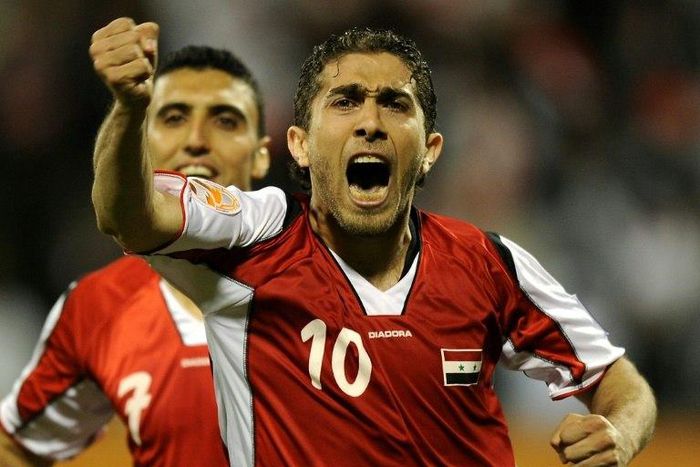 Syria's forward Firas al-Khatib, pictured in 2011, has been announced on the list of players who are due to take part in 2018 World Cup qualification matches