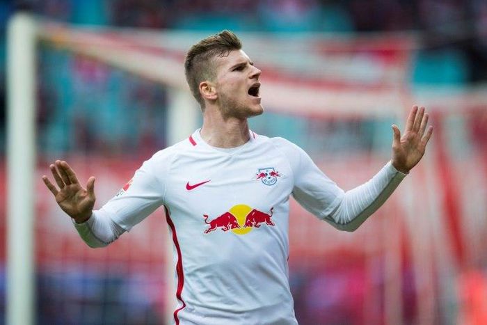 Leipzig's Timo Werner has scored 14 Bundesliga goals this season, including this effort against Cologne on February 25