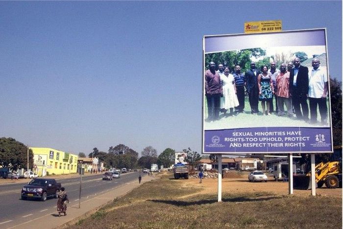 TO GO WITH STORY BY JUSTINE GERARDY A billboard in Lilongwe in 2011 campaigns for the rights of sexual minorities