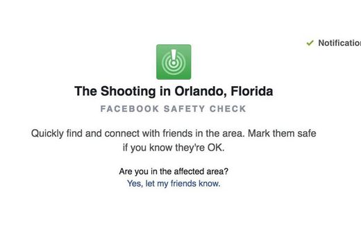 Social network activates Safety Check after shooting Orlando