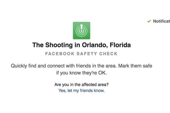 Social network activates Safety Check after shooting Orlando