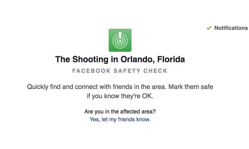 Social network activates Safety Check after shooting Orlando