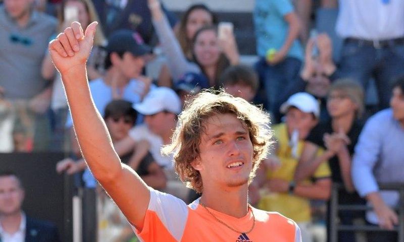 Alexander Zverev of Germany celebrates after winning the Rome Masters