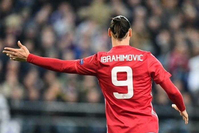 Manchester United's Zlatan Ibrahimovic pictured during the club's Europa League quarter-final first leg against Anderlecht at the Constant Vanden Stock stadium in Brussels on April 13, 2017