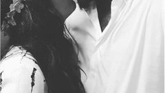 Annie Idibia and 2Face Idibia share a kiss.