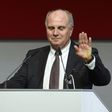 The former and newly elected president of FC Bayern Munich Uli Hoeness speaks prior to his his re-election during the shareholders meeting of the German first division Bundesliga team FC Bayern Munich in Munich, southern Germany, on November 25, 2016