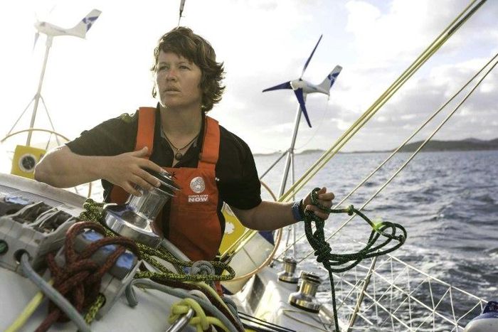 Australian sailor Lisa Blair on her yacht "Climate Action Now" is attempting to become the first woman to circumnavigate Antarctica solo