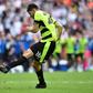 Huddersfield Town's German defender Christopher Schindler scores the final penalty in the shoot-out during the English Championship play-off final football match between Huddersfield Town and Reading at Wembley Stadium in London on May 29, 2017