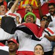 Egypt supporters cheer for their team during the 2017 Africa Cup of Nations group D football match against Ghana in Port-Gentil January 25, 2017