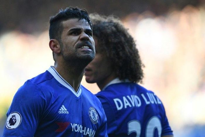 Chelsea striker Diego Costa celebrates after scoring against West Bromwich Albion at Stamford Bridge in London on December 11, 2016