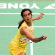 India's PV Sindhu plays against Spain's Carolina Marin during the women's singles final at the India Open badminton tournament in New Delhi on April 2, 2017