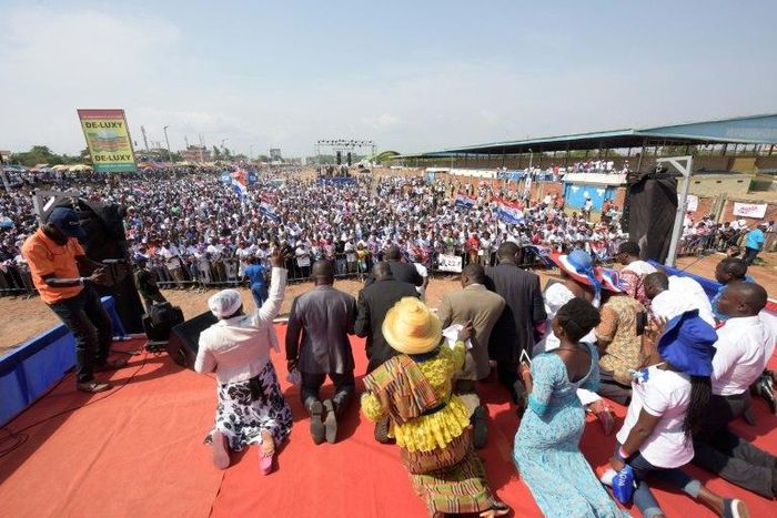Prayers are said in Accra for the victory of opposition presidential candidate Nana Akufo-Addo of Ghana's New Patriotic Party