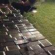 The stolen phones on display.