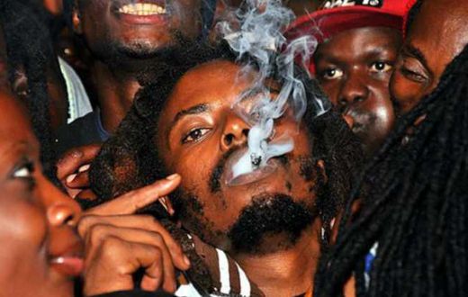Revellers smoking bhang at a past event.
